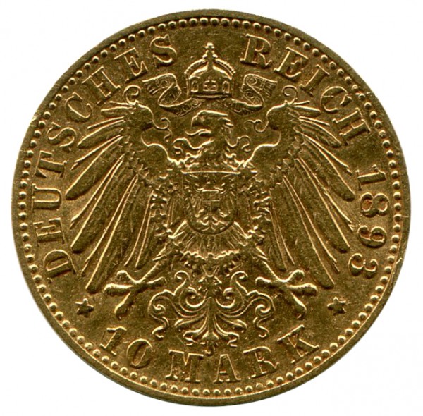 10 Марок 1893г. Саксония 196