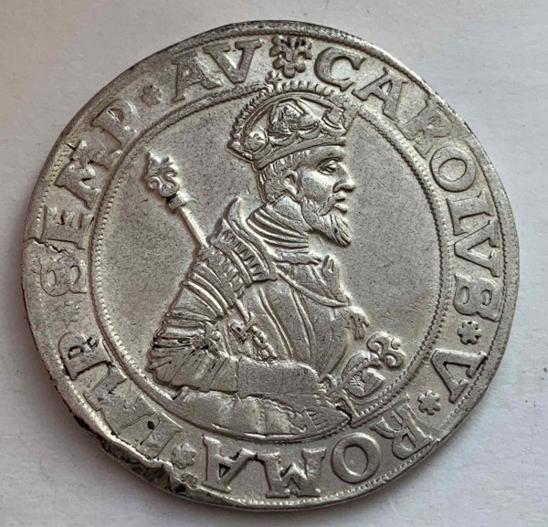 1/2 Талера 1548 год. Донауверт. Карл V. 387