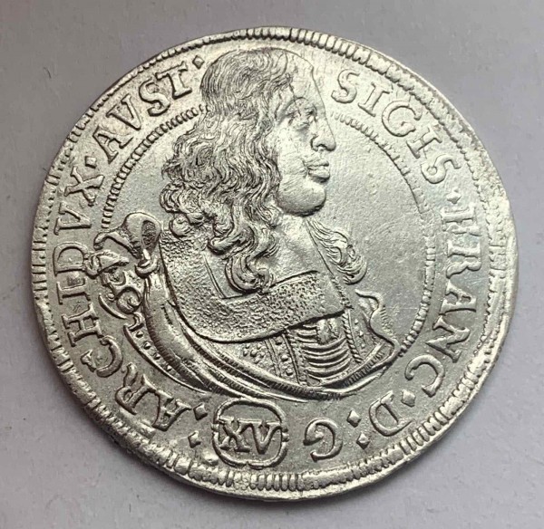 15 Крейцеров 1664г. Австрия. Холл. 80