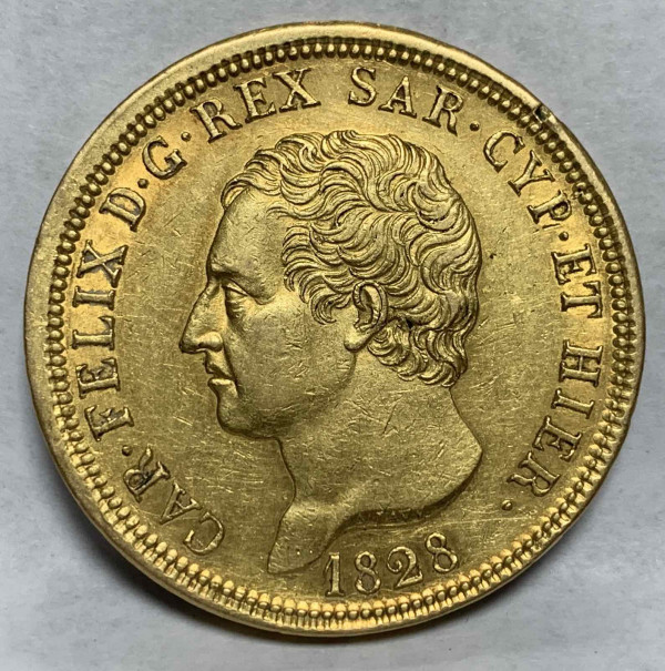 80 Лир 1828 год. Сардиния. 562