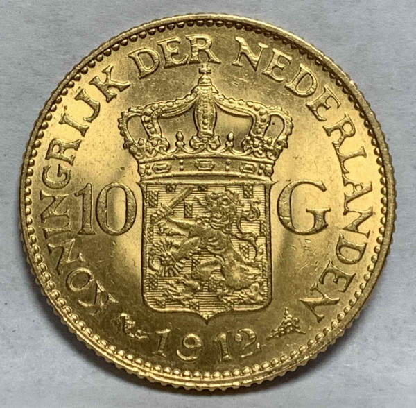 10 Гульденов 1912 год. Нидерланды. 580