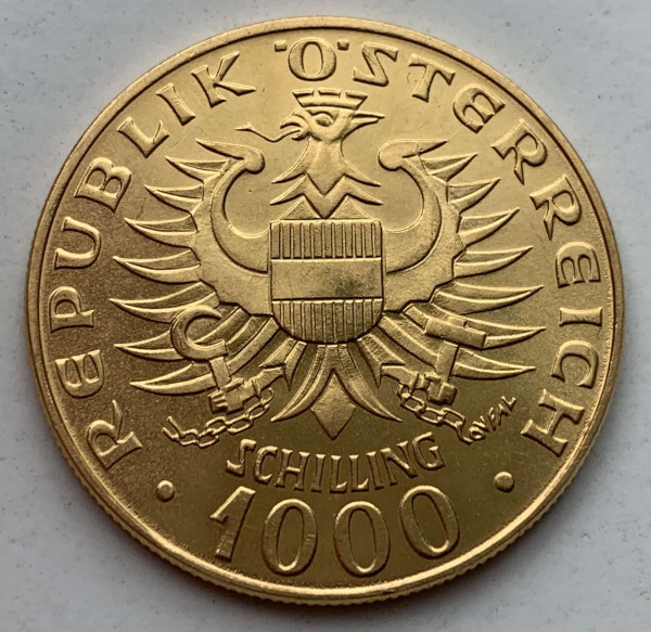 1000 Шиллингов 1976 год. Австрия. 467