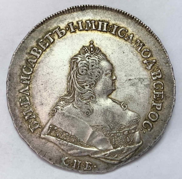 Рубль 1742 год. СПБ. Перечекан. 724