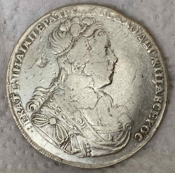 Рубль 1727 рік  СПБ. 758