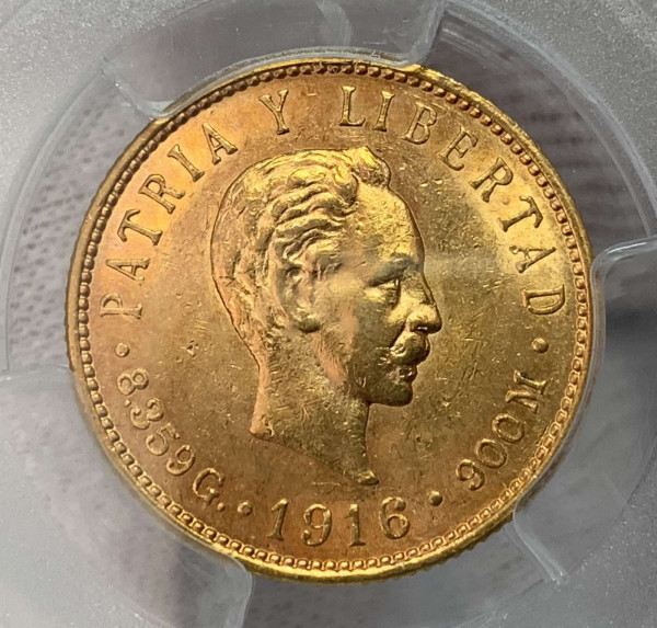 5 Песо 1916 год. Куба. 674