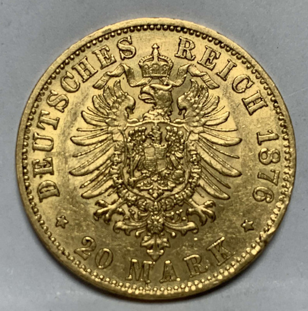 20 Марок 1876 рік  Саксонія. 759