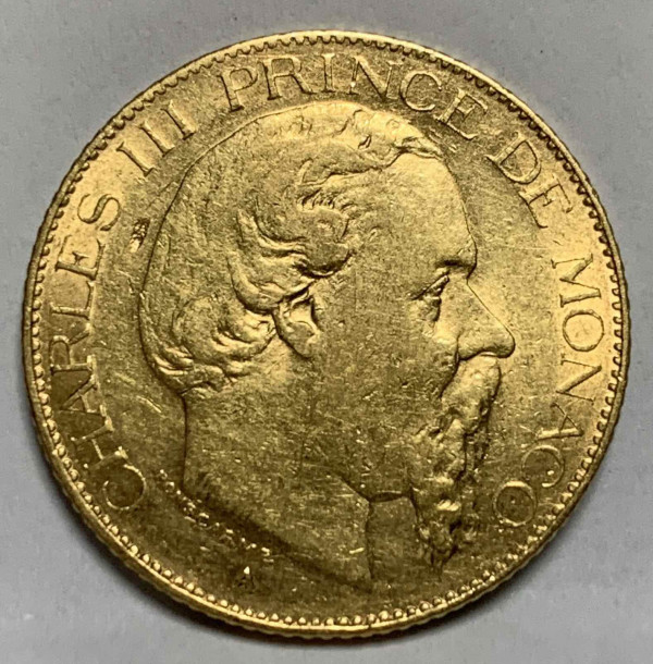 20 Франків 1878 рік Монако. 696