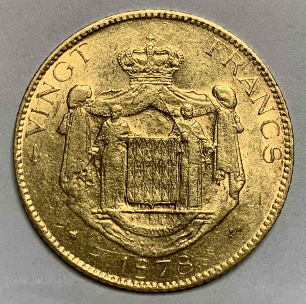 20 Франків 1878 рік Монако. 696