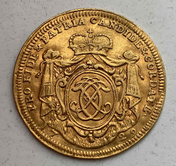 Дукат 1729 год. Вюрцбург. 808