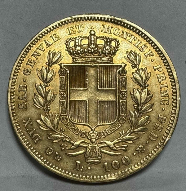 100 Лир 1835 год. Сардиния. 328