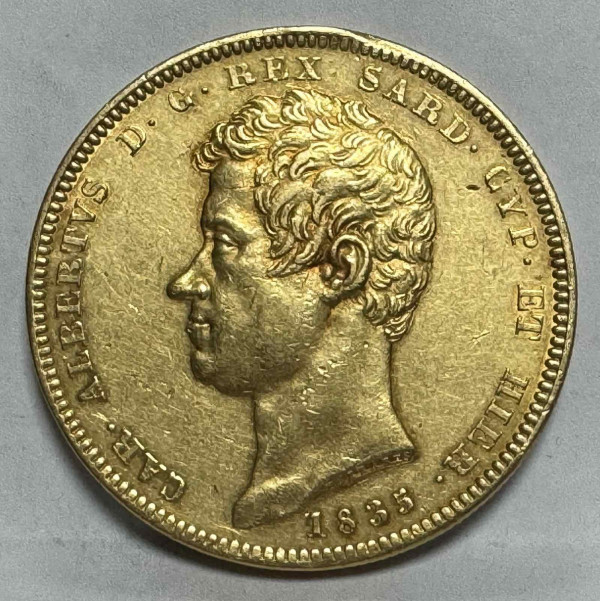 100 Лир 1835 год. Сардиния. 328