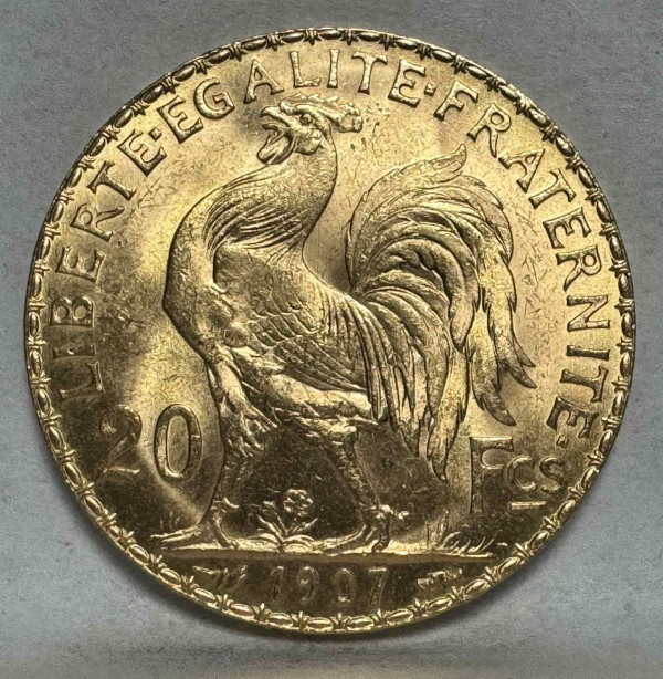 20 Франков 1907 год. Франция. 584