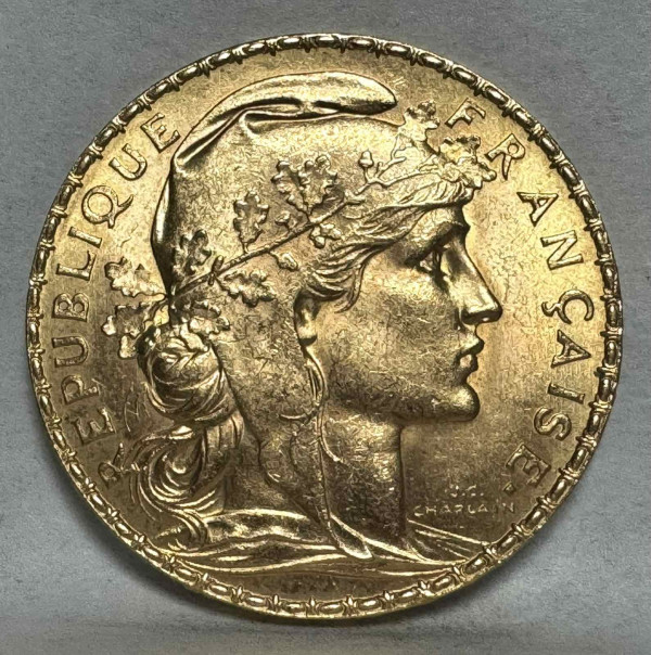 20 Франков 1907 год. Франция. 584