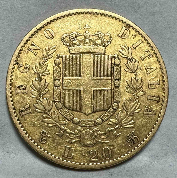 20 Лір 1863 рік  Італія. 902