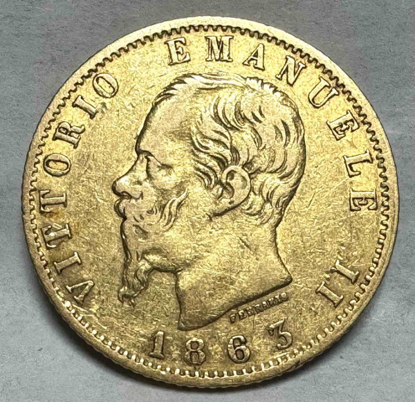 20 Лір 1863 рік  Італія. 902