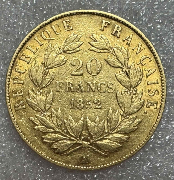 20 Франків 1852 рік  Франція. 485