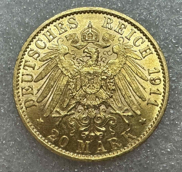 20 Марок 1911 год. Пруссия. 802