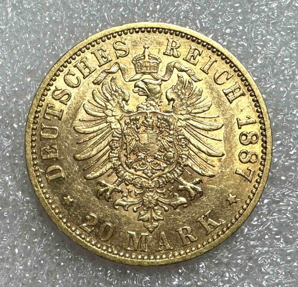 20 Марок 1887 год. Пруссия. 794