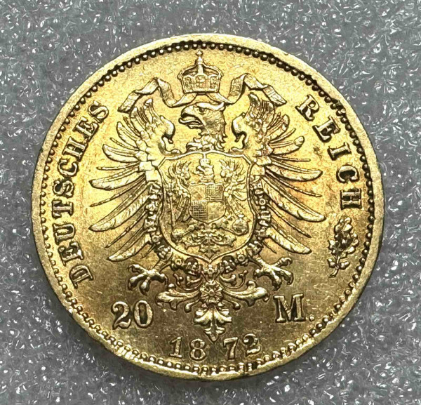 20 Марок 1872 год Саксония. 890