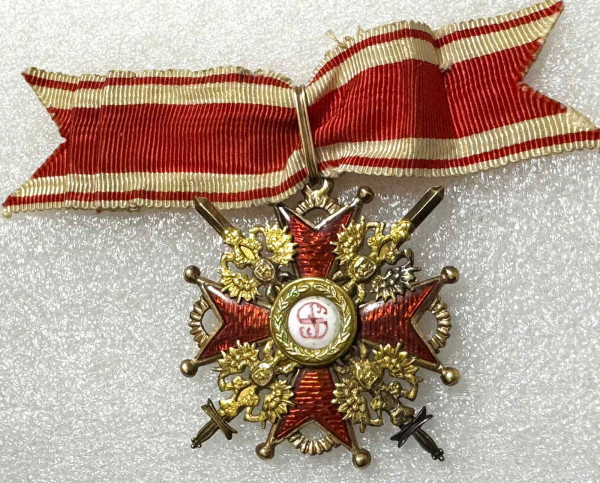 Знак ордена Святого Станіслава 3-го ступеня з мечами. 1075
