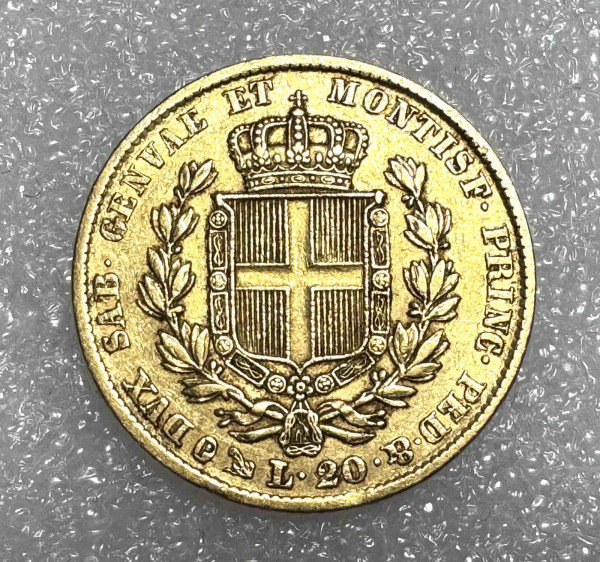 20 Лир 1849 год. Сардиния. 488