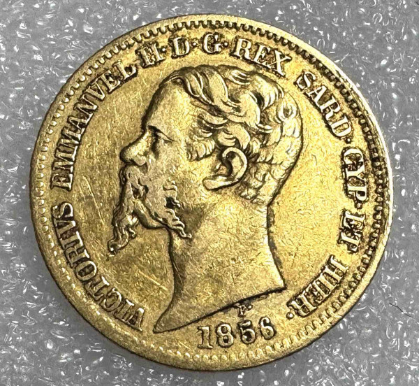 20 Лир 1856 год. Сардиния. 489