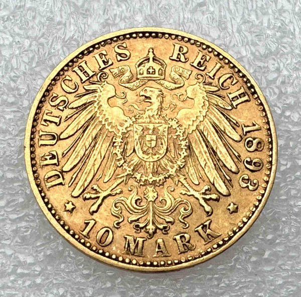 10 Марок 1893 год Бавария. 1129
