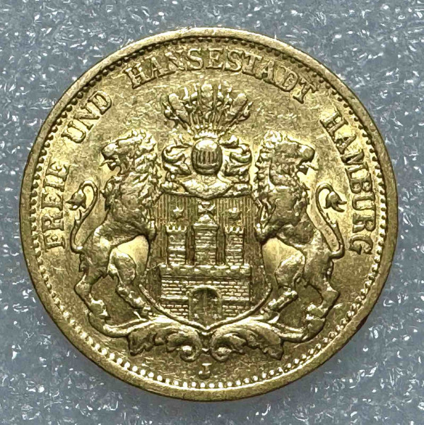 20 Марок 1877 рік  Гамбург. 640