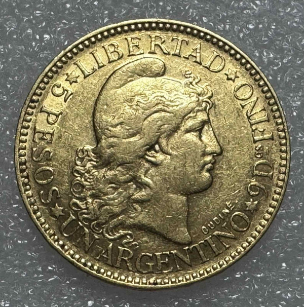 5 Песо 1883 рік  Аргентина. 497