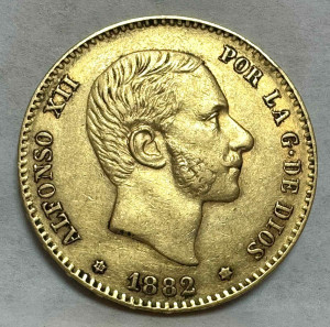 25 Песет 1882 год. Испания.