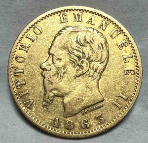 20 Лір 1863 рік  Італія.