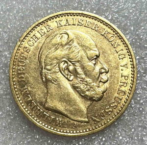 20 Марок 1887 рік  Пруссія.