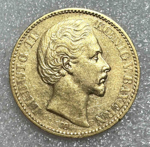 20 Марок 1872 рік. Баварія.