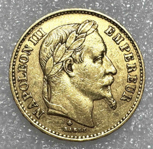 20 Франків 1868  рік Франція.