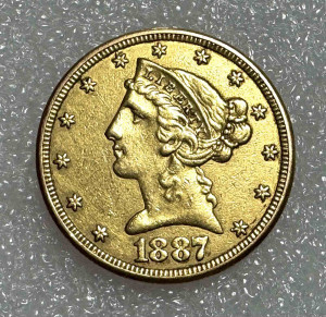 5 Долларов 1887 год. США.