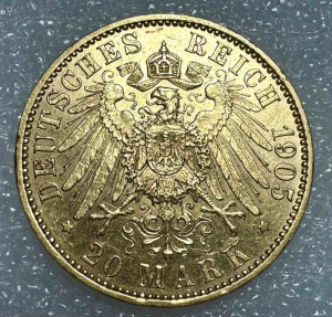 20 Марок 1905 рік Саксонія.